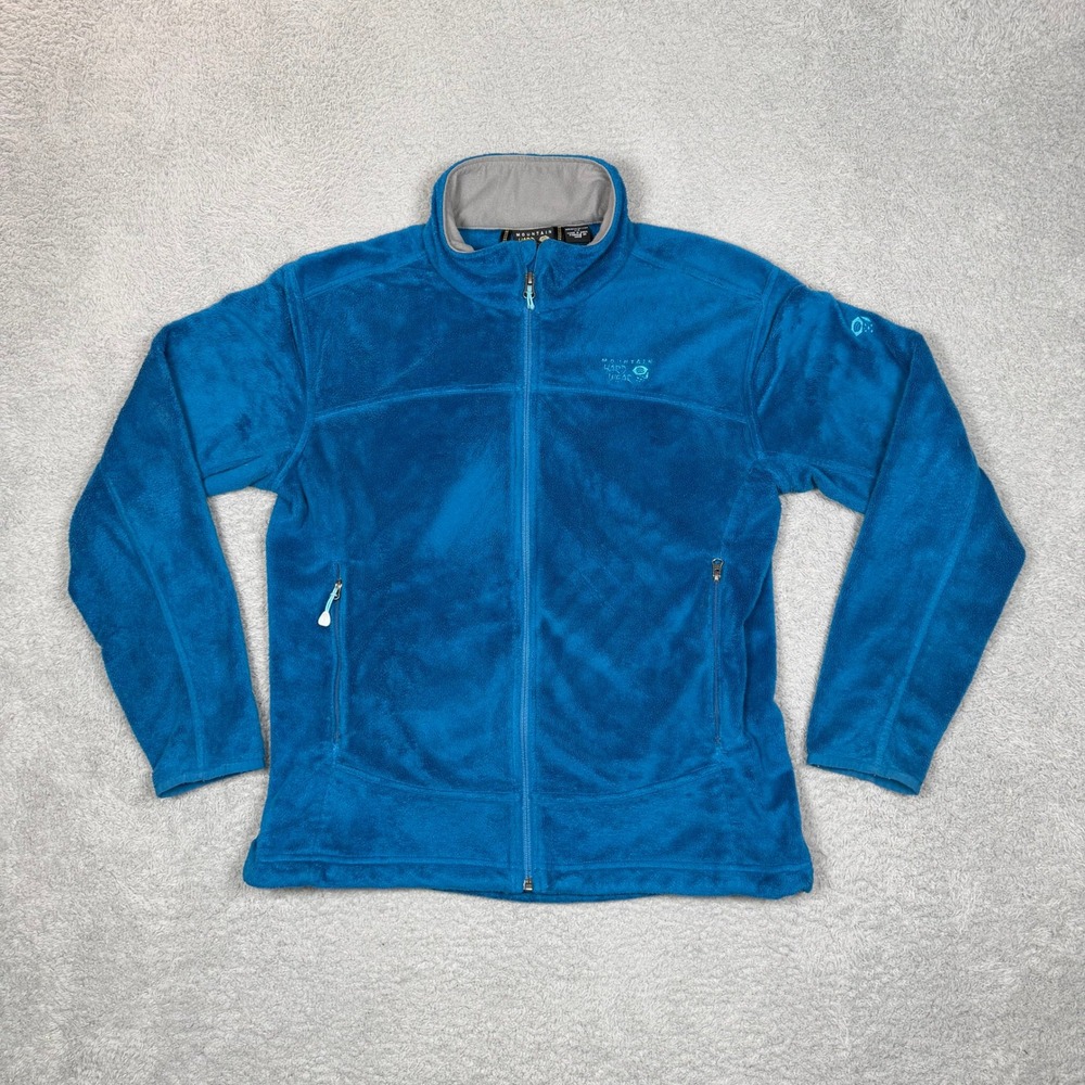Mountain Hardwear Womens Blue Fleece Full Zip Jacket OL3866 Large Mock Neck
